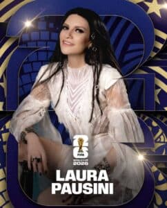 Laura Pausini, Robbie Williams og Nicole Scherzinger, i verdenscupfinalen